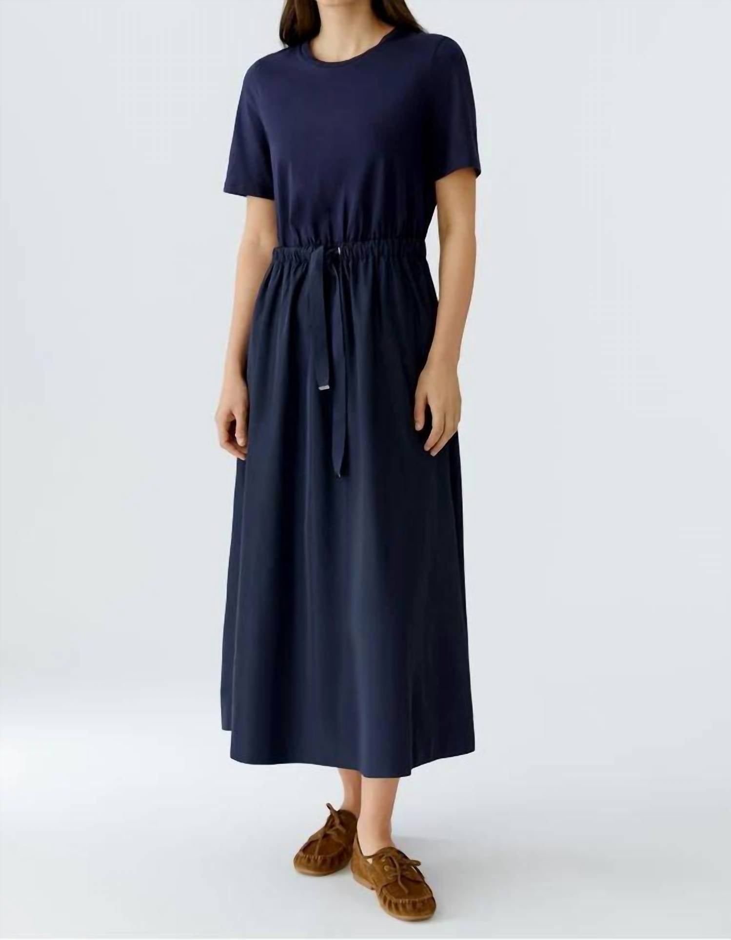 Oui - Tie Waist Short Sleeve Midi Dress