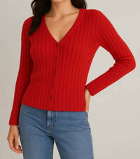 Gilli - Valerie Ribbed Knit Button Cardigan