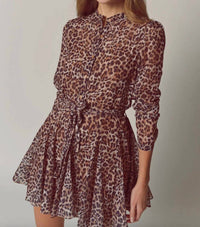 THE SHIRT Jenica Mini Dress in leopard - women's dress - detail view
