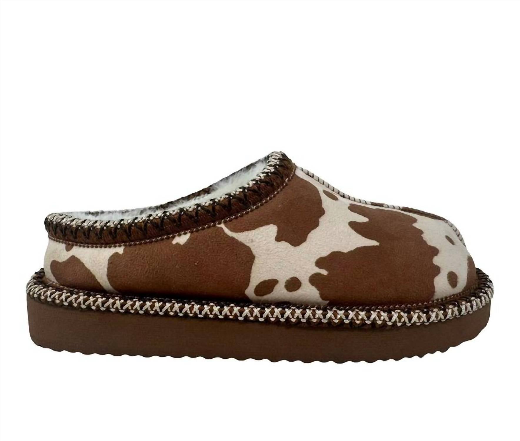 Very G - Women's Georgina Cow Print Slippers