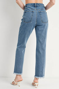 Bluivy - High Rise Straight Leg Jeans