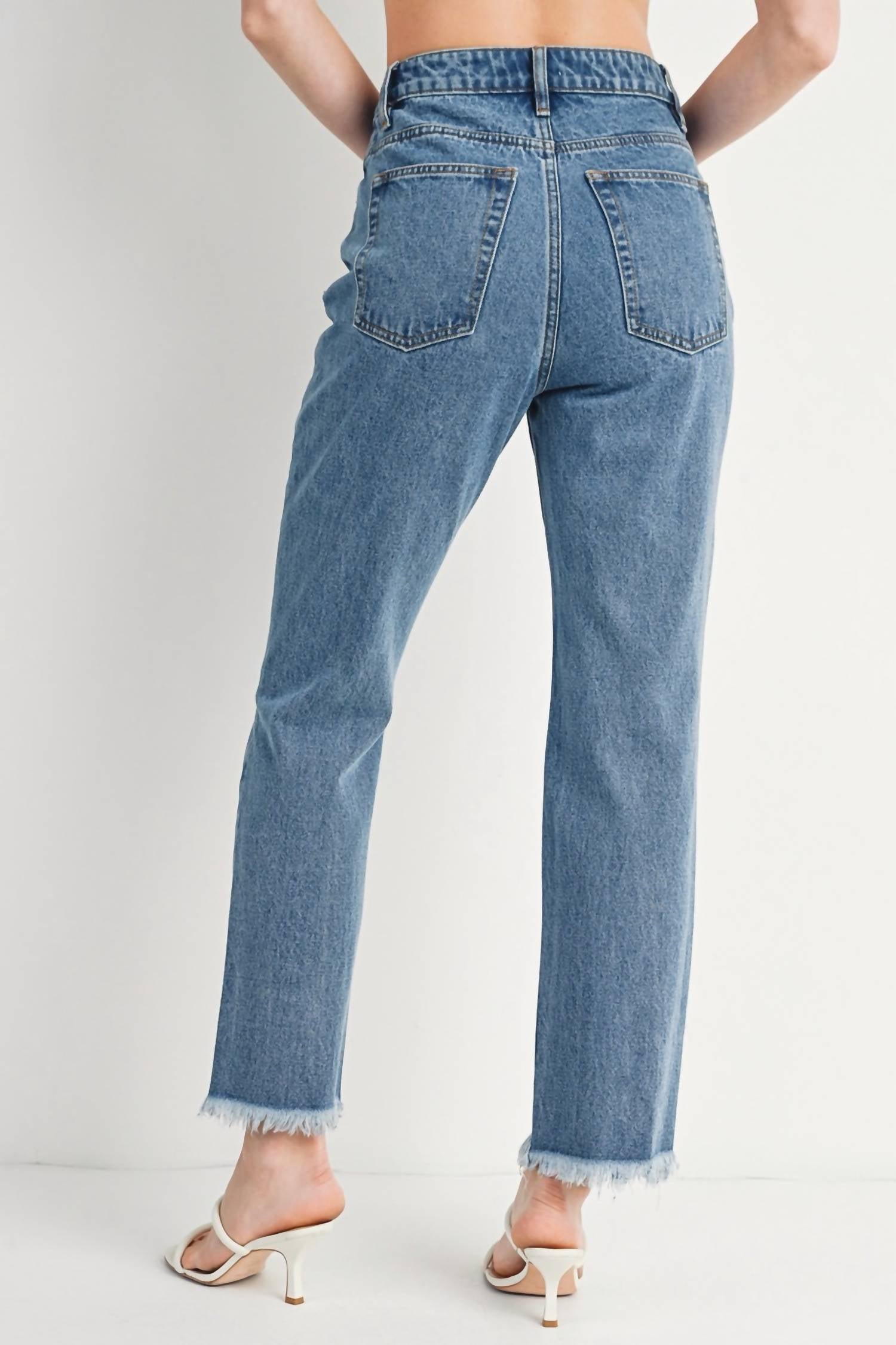 Bluivy - High Rise Straight Leg Jeans