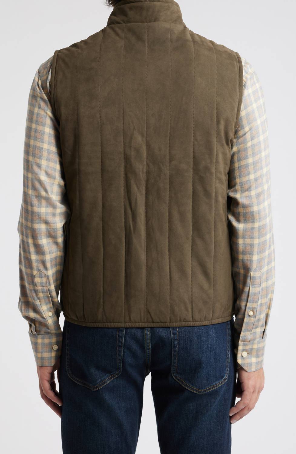Scott Barber - Men's Faux Suede Puffer Vest