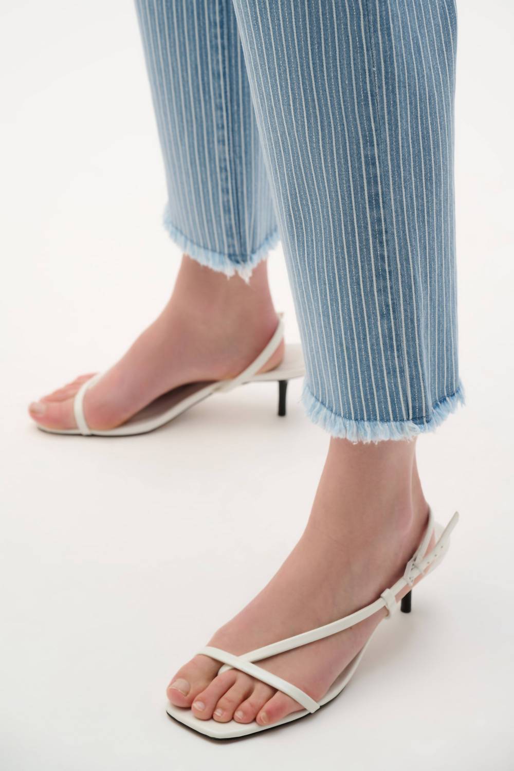 Joseph Ribkoff - Cotton Denim Stripe Print Straight Jeans