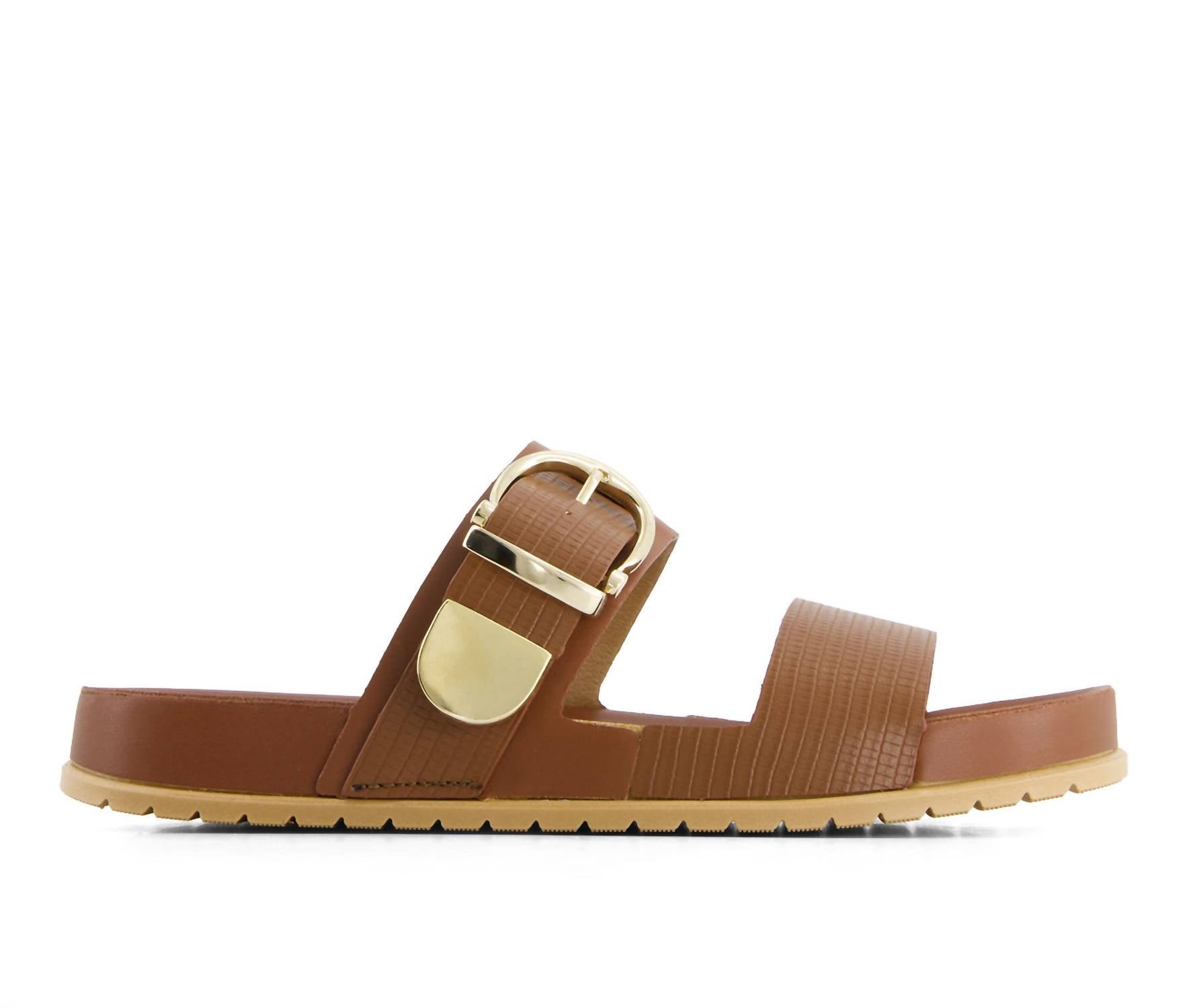 Andrea Women's Double Strap Footbed Sandal in brown - women's sandal