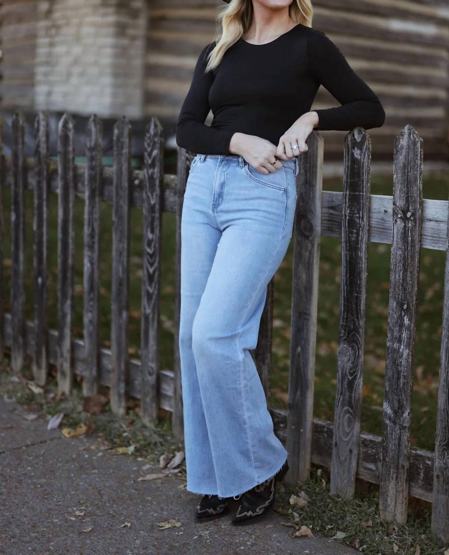 Vervet By Flying Monkey - High Waisted Wide Leg Jeans