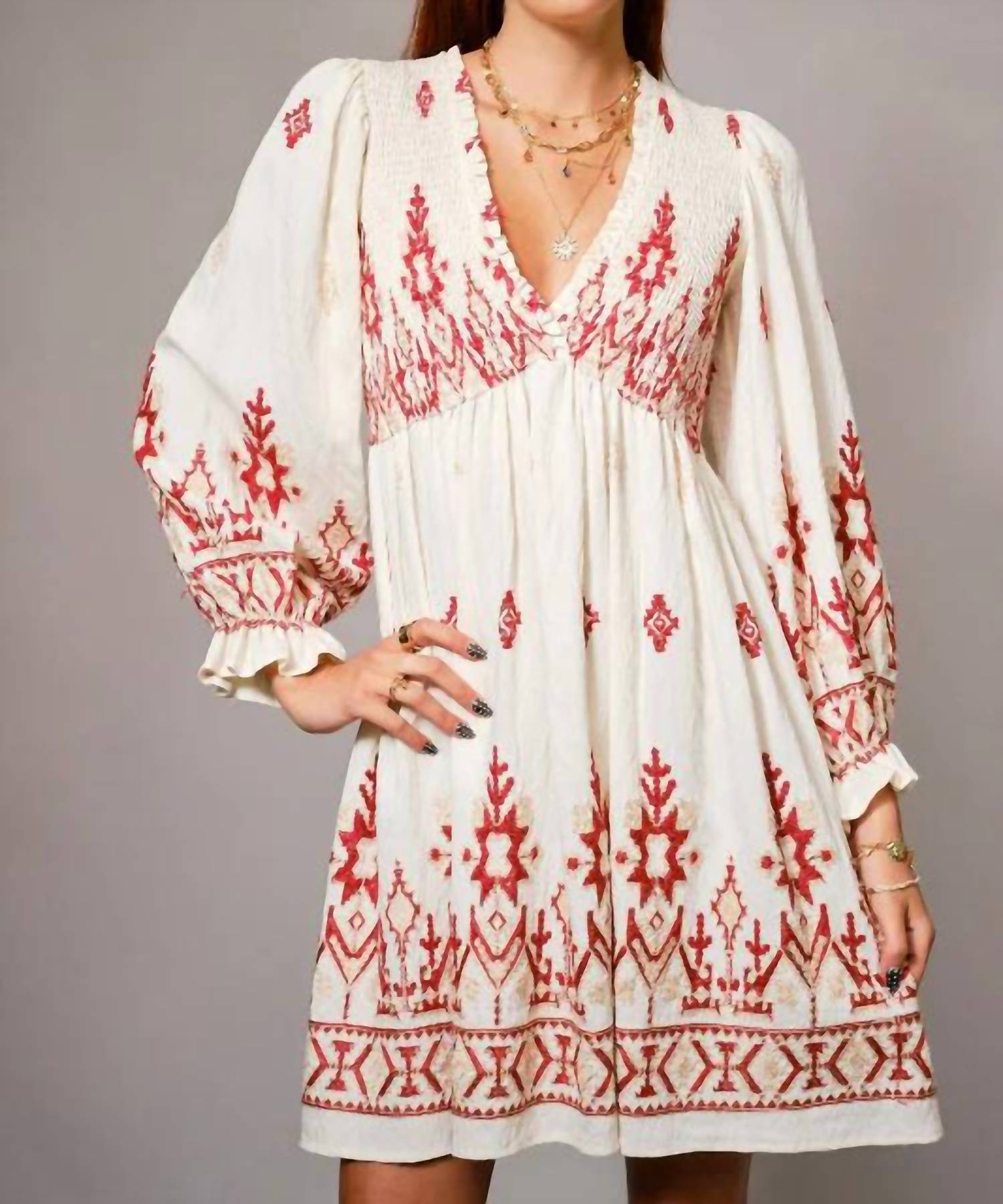 Blue B - Belinda Boho Embroidered Dress