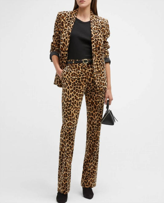 Frame - Leopard Velvet Mini Boot High Waist Pants