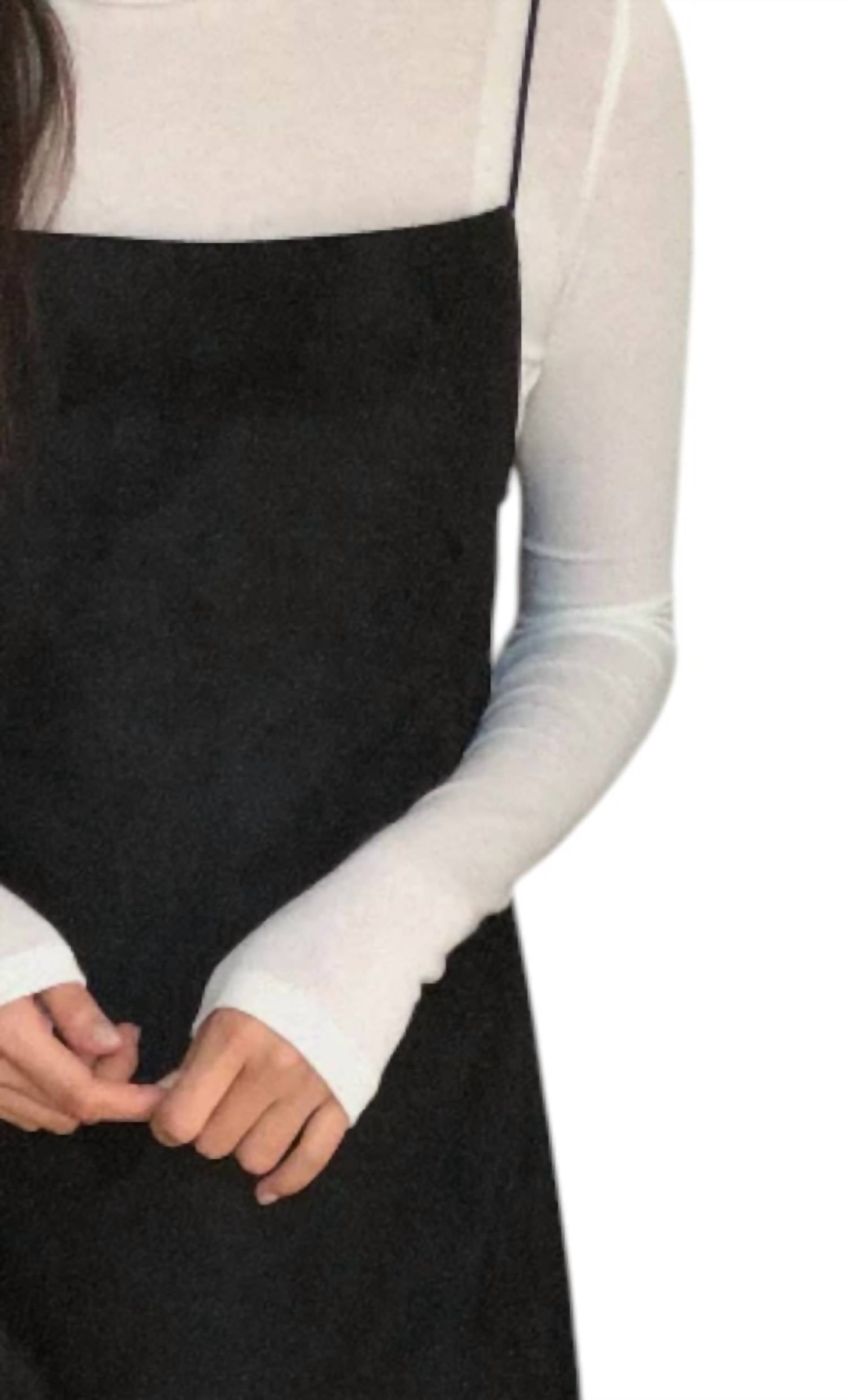 K-Fashion - Vegan Suede Square Neck Open Back Dress
