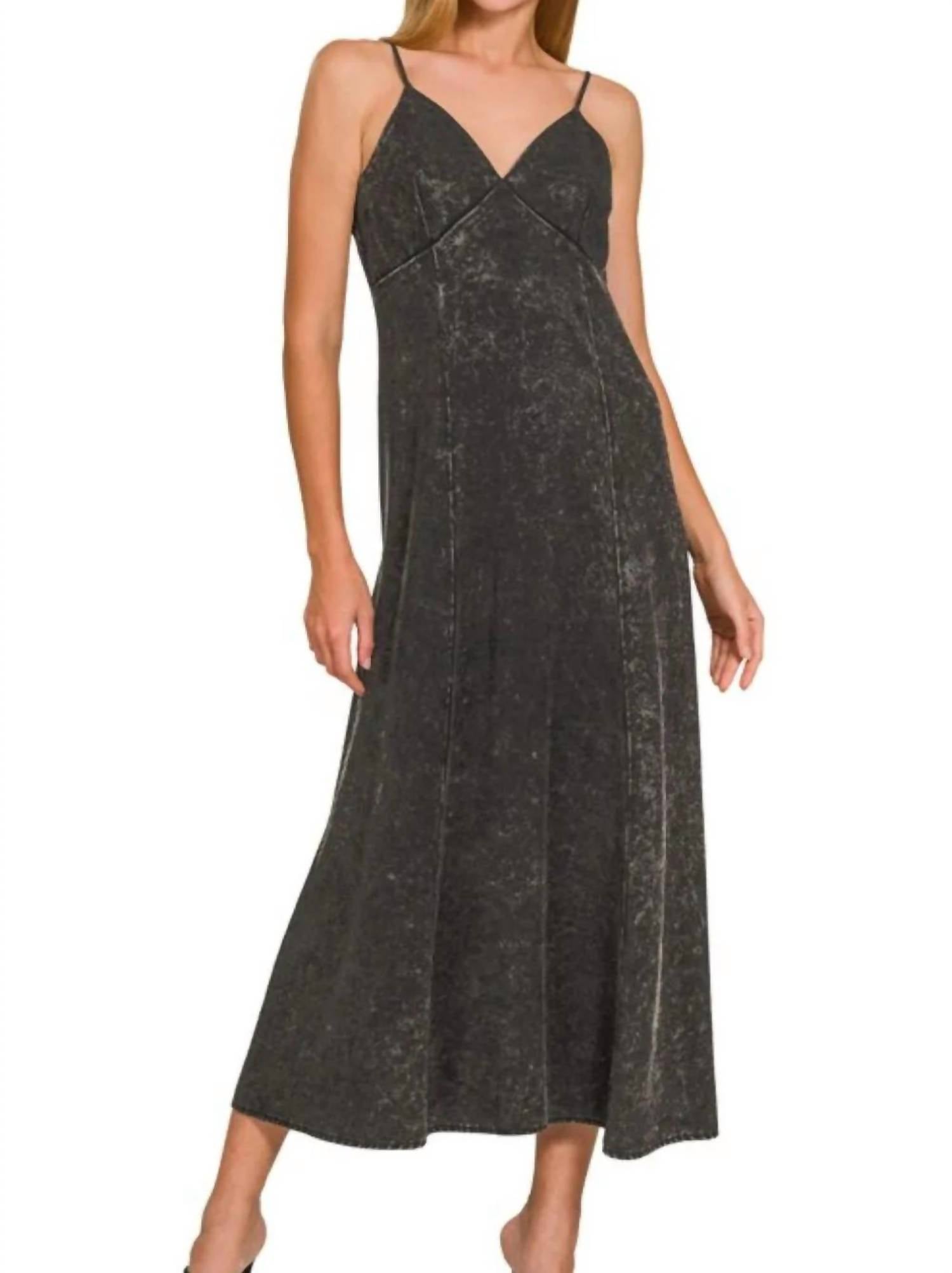 Zenana - Tencel Mineral Washed Maxi Dress