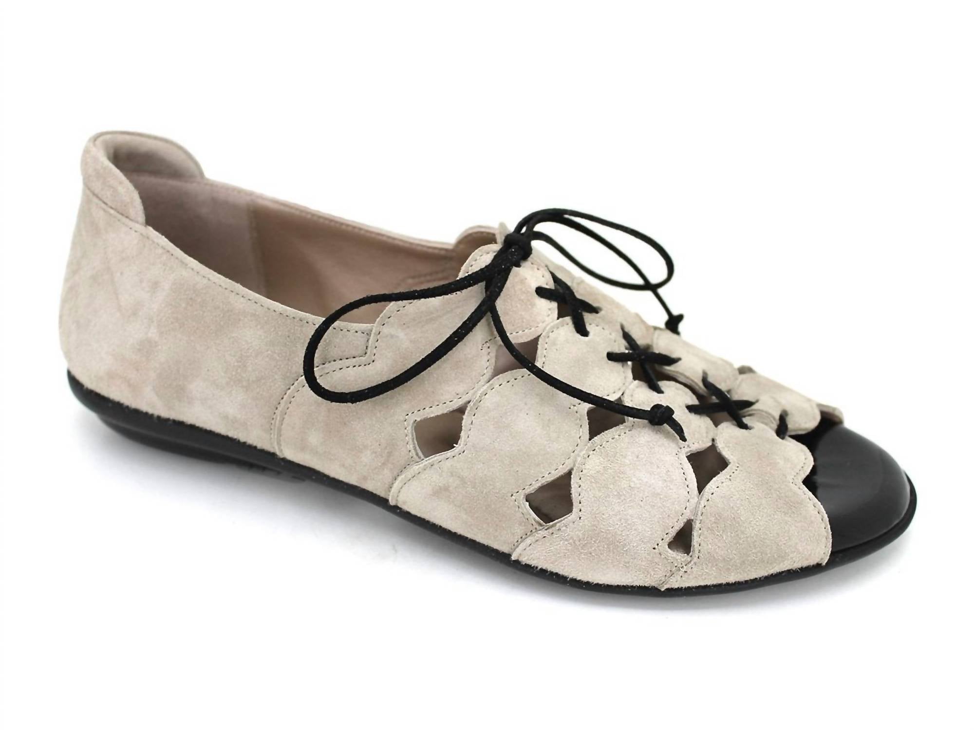Beautifeel Women's Amelia Lace-up Shoes in tahini suede - women's sandal