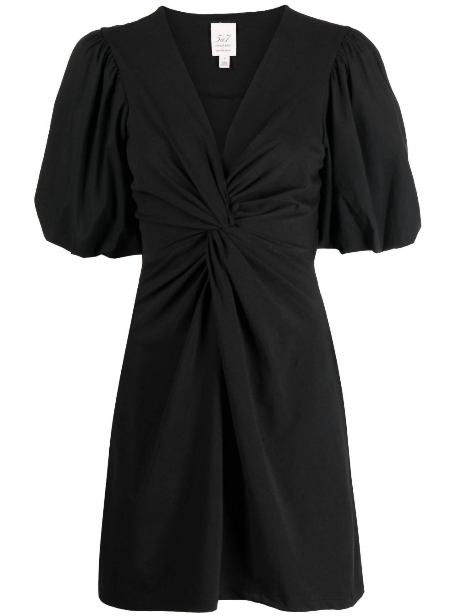 Cinq A Sept - Bette V-Neck Poplin Puff Sleeves Mini Dress