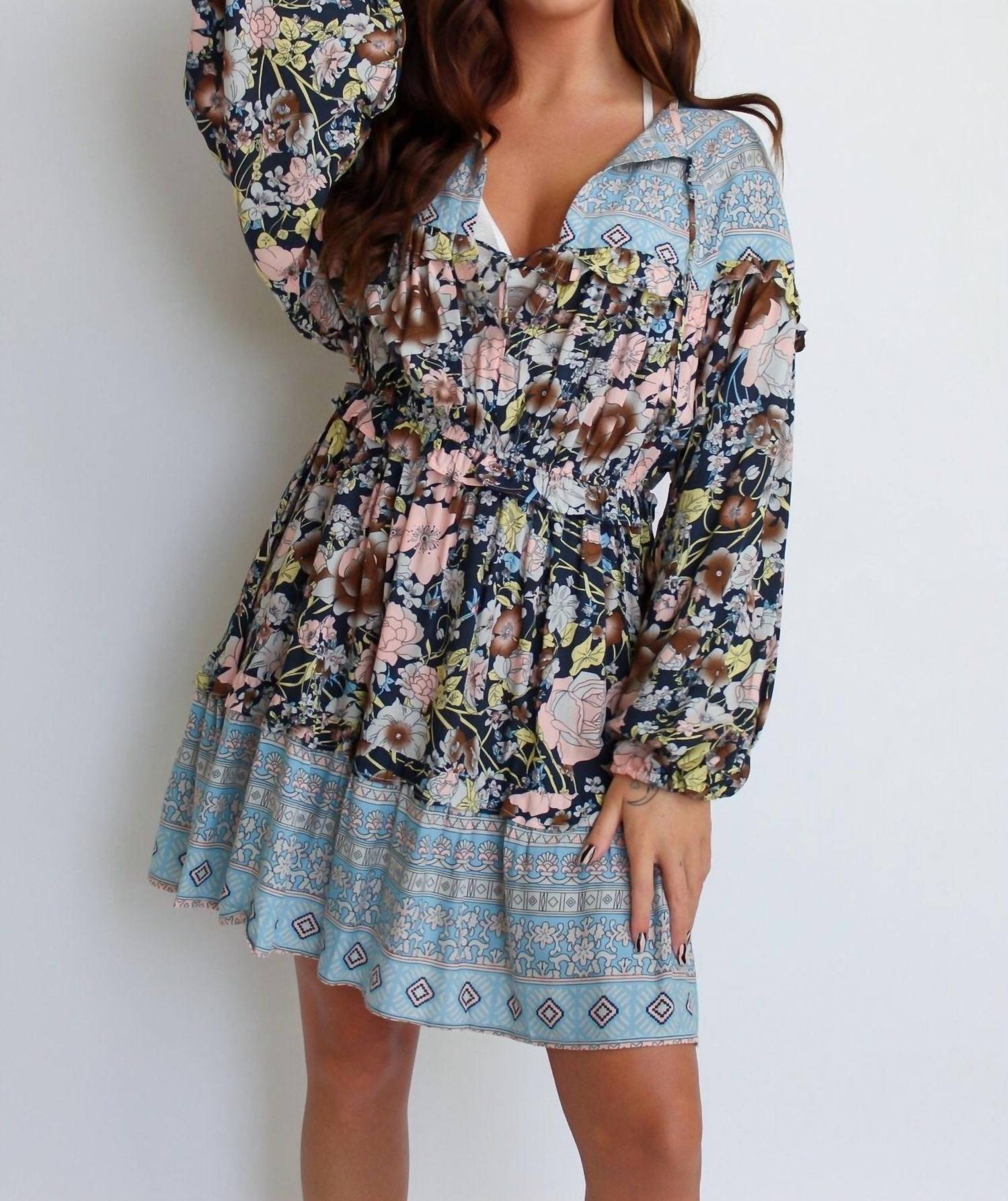 Saints & Hearts - Printed Ruffle Dress