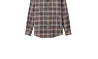 JOHNNIE-O Men's Kamper Performance Flannel Button Down Shirt in charcoal - men's long sleeve top - alternate view