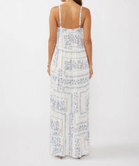 Lovestitch - Floral Spaghetti Strap Tiered Ruffle Maxi Dres