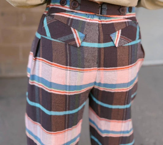 Free People - Buckle Back Plaid Trousers