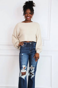 Risen - Berkley Distressed High Rise Straight Jeans