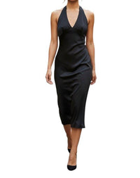 JASON WU Halter Midi Dress in black - women's dress