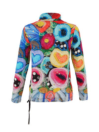 Dolcezza - Believe in Angels Floral & Hearts Pull Over Top