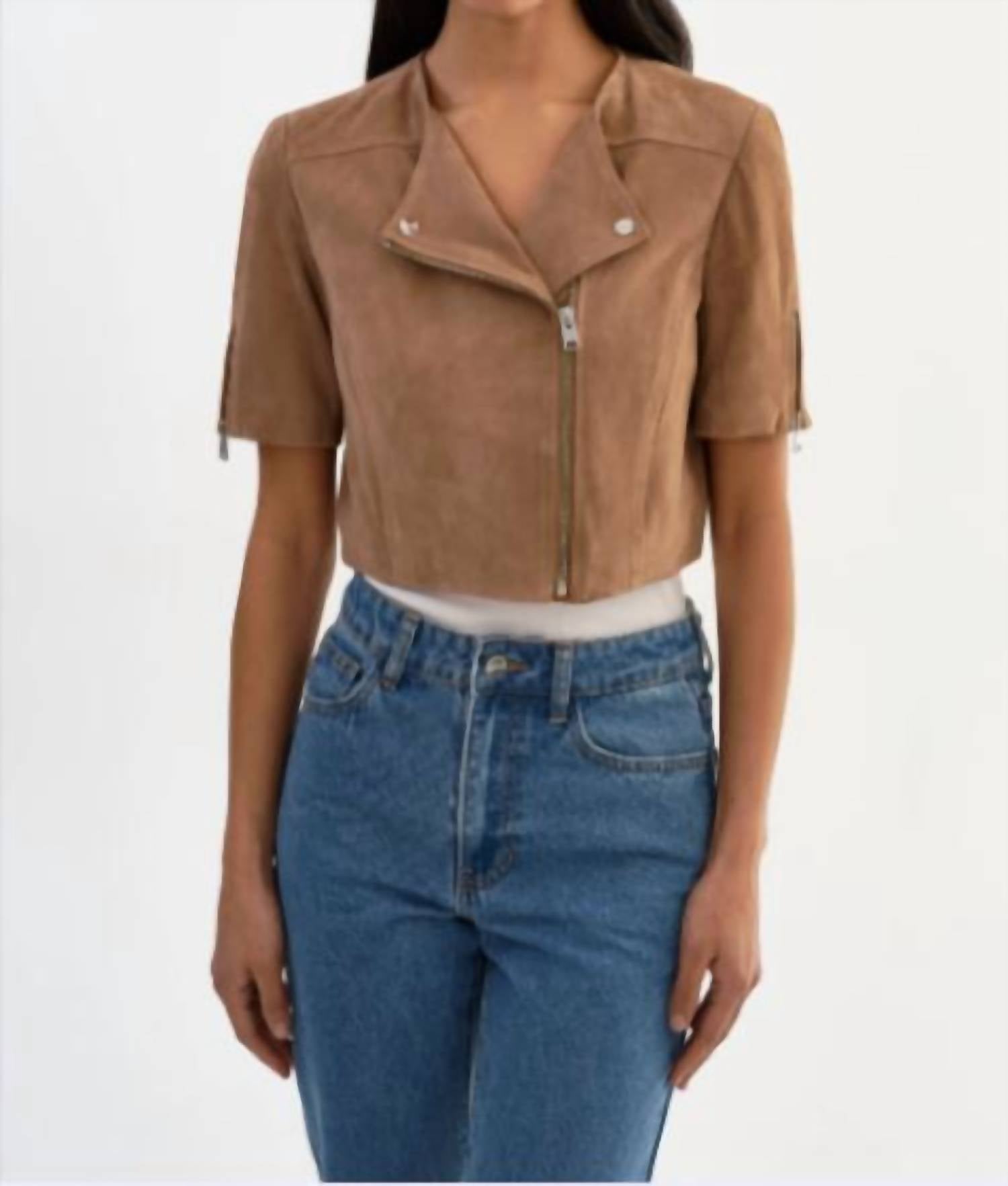 Lamarque - Kirsi Suede Short Sleeve Cropped Jacket