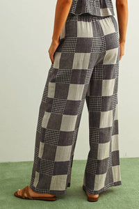 Miou Muse - Gingham Patch Effect Pants