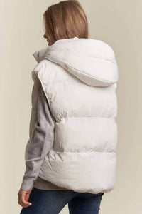 Adora - Front Zip Up Puffy Hoodie Vest