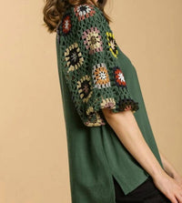 Umgee - Crochet Sleeve Top