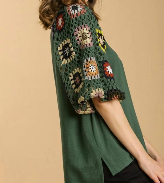 Umgee - Crochet Sleeve Top
