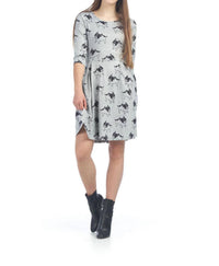 Papillon - French Bull Dog Print Sweater Dress