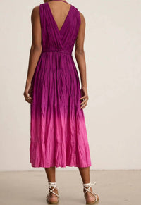 Velvet by Graham & Spencer Marilyn V-neck Dress in fuschia ombre 1 - women's dress - detail view