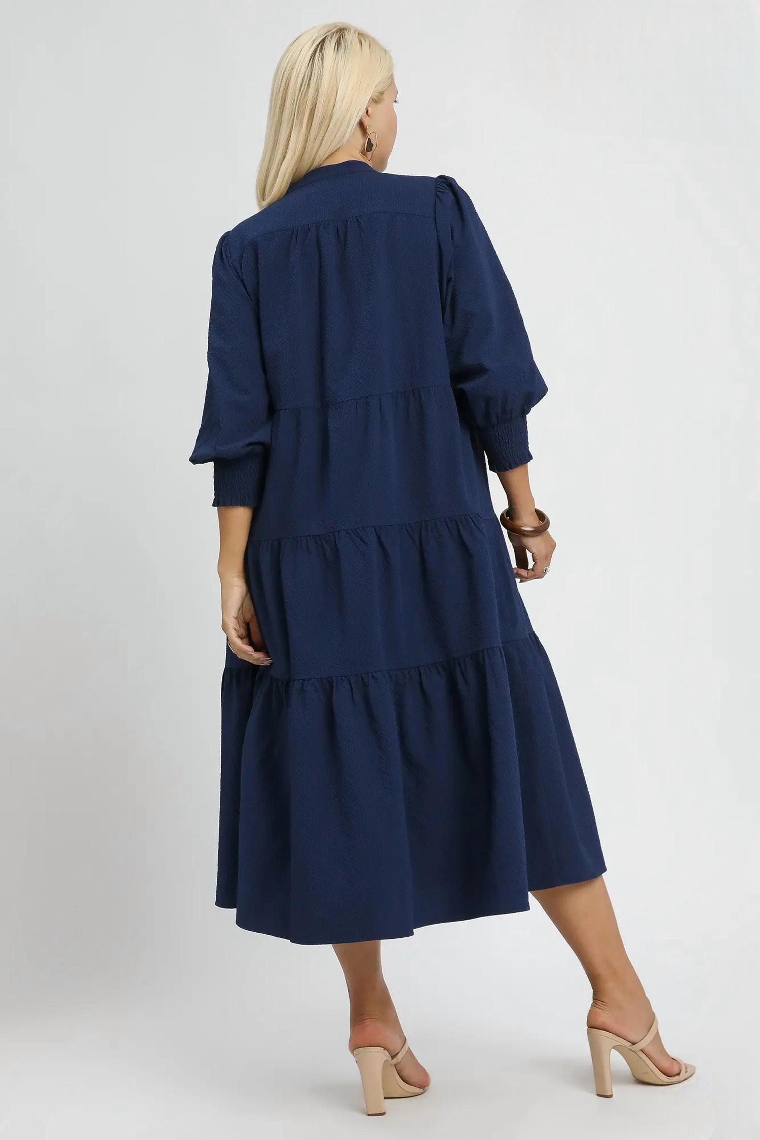Umgee - Textured Tiered Midi Dress