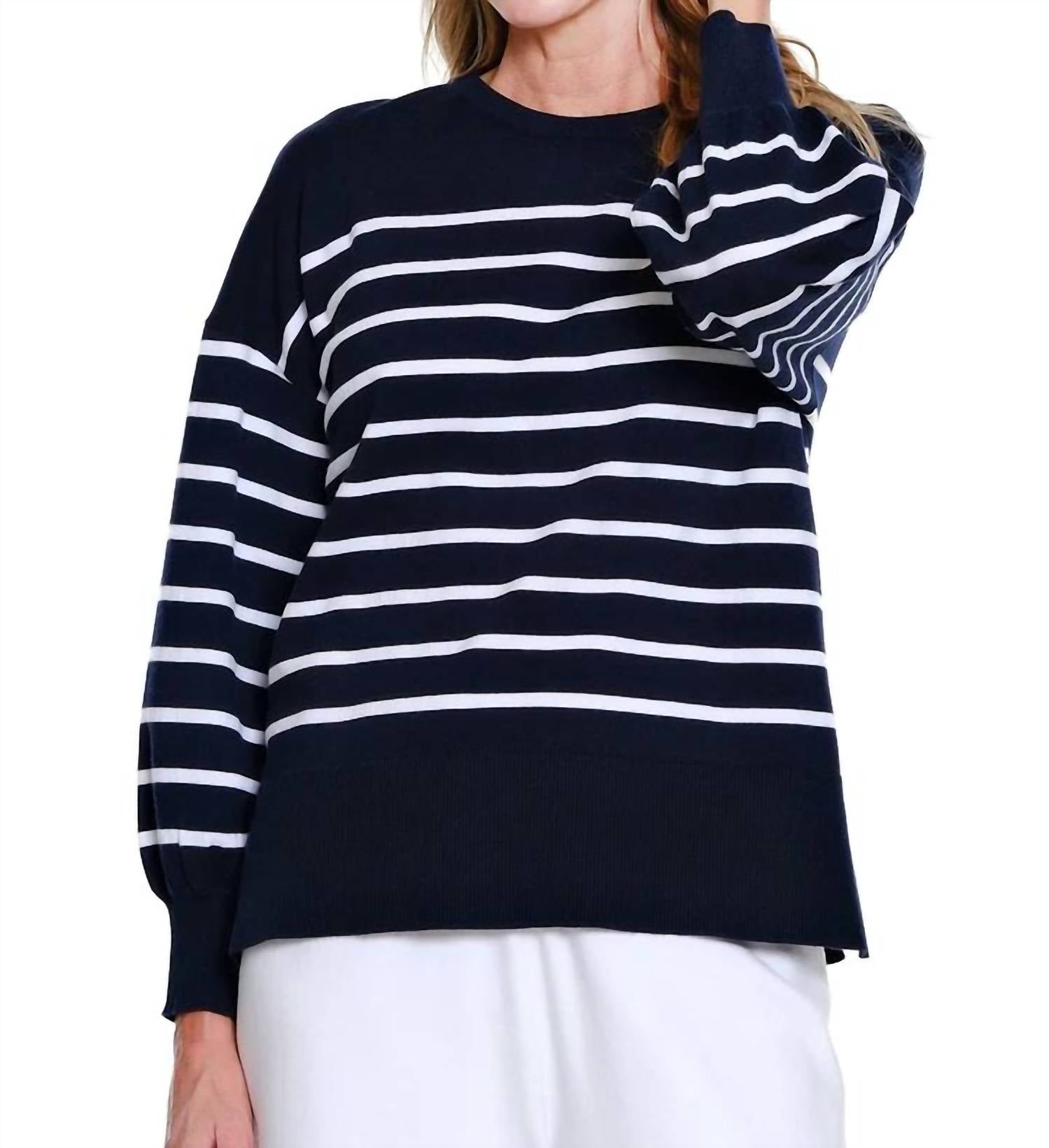 Multiples - Drop Shoulder Crewneck Sweater Top