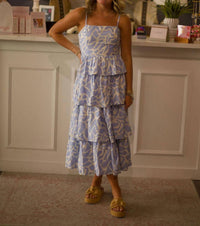 Tcec - Animal Printed Tiered Ruffled Dress