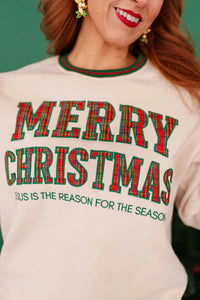 Brianna Cannon - Merry Christmas Tartan Plaid Tunic Sweatshirt