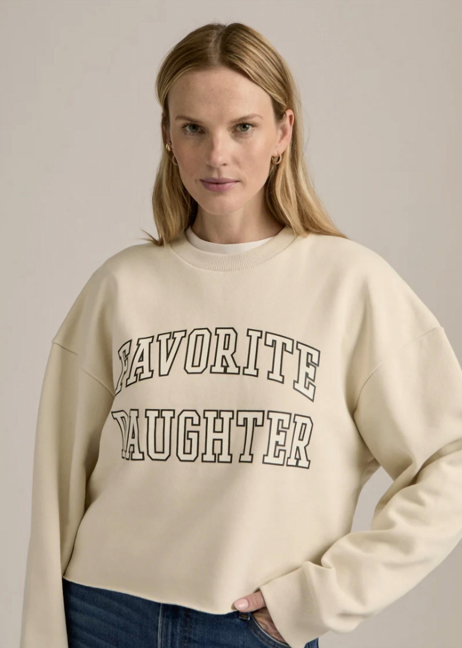 Favorite Daughter - Cropped Collegiate Sweatshirt