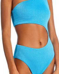 Aqua - Cutout One Shoulder One Piece Swimsuit