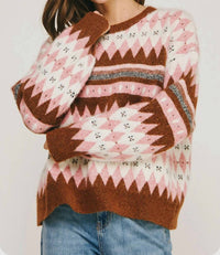 Strut & Bolt - Argyle Fair Isle Knit Crewneck Sweater