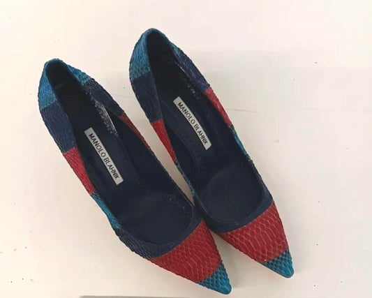 Manolo Blahnik - Women's Pointed Bb Snakeskin Stiletto Pumps