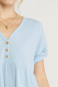 Entro - Waffle Knit Babydoll Top