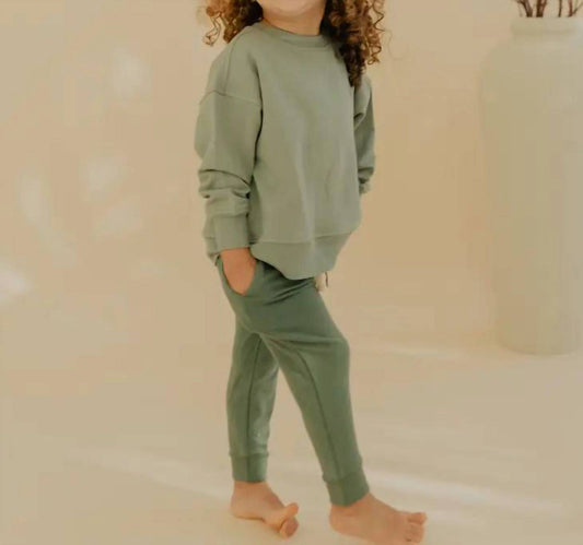 Babysprouts - Kids Boxy Ski Mountain Pine Sweatshirt