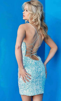 Jovani - Embellished Sleeveless Cocktail Dress