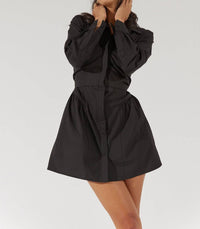 SOVERE Studio Capture Corset Shirt Dress in noir - women's dress - view 4