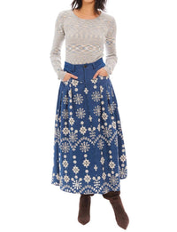 Allison New York - Greta Chambray Eyelet Midi Skirt