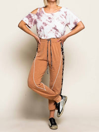 POL Splashes In Color Top in color top in berry - women's t-shirt - view 4