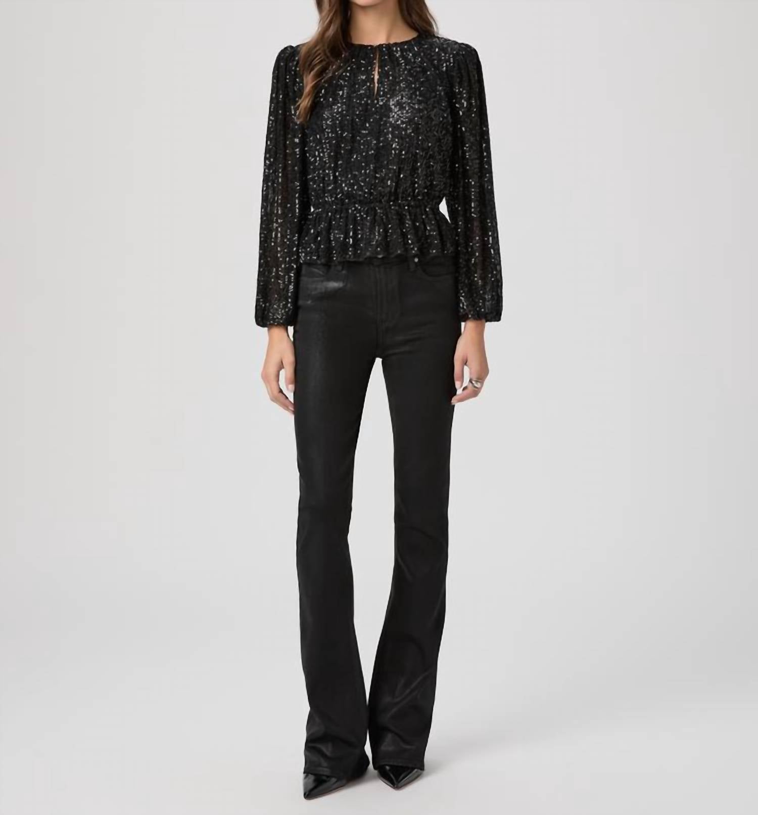 Paige Vilma Long Sleeve Top in black - women's blouse - view 5