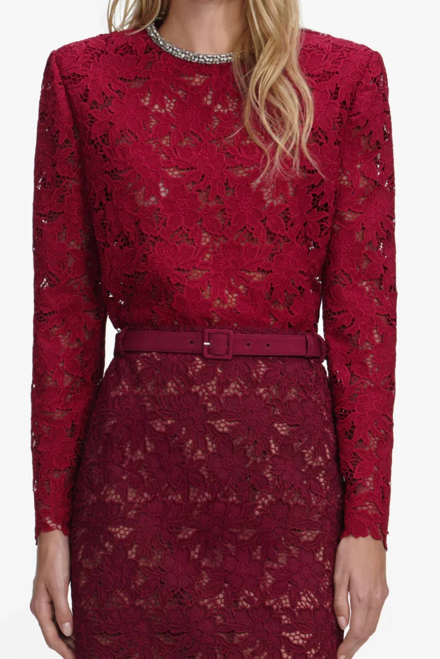 Self-Portrait - Lace Crystal Trim Top