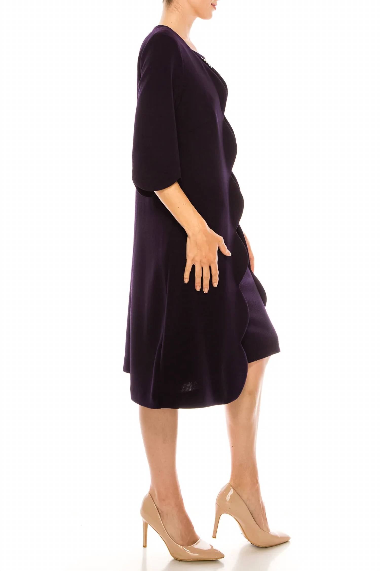Maya Brooke - 3/4 Sleeve 2 Piece Jacket Dress - Plus