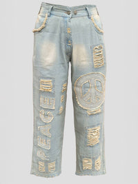 Paperlace - Peace Applique Jeans