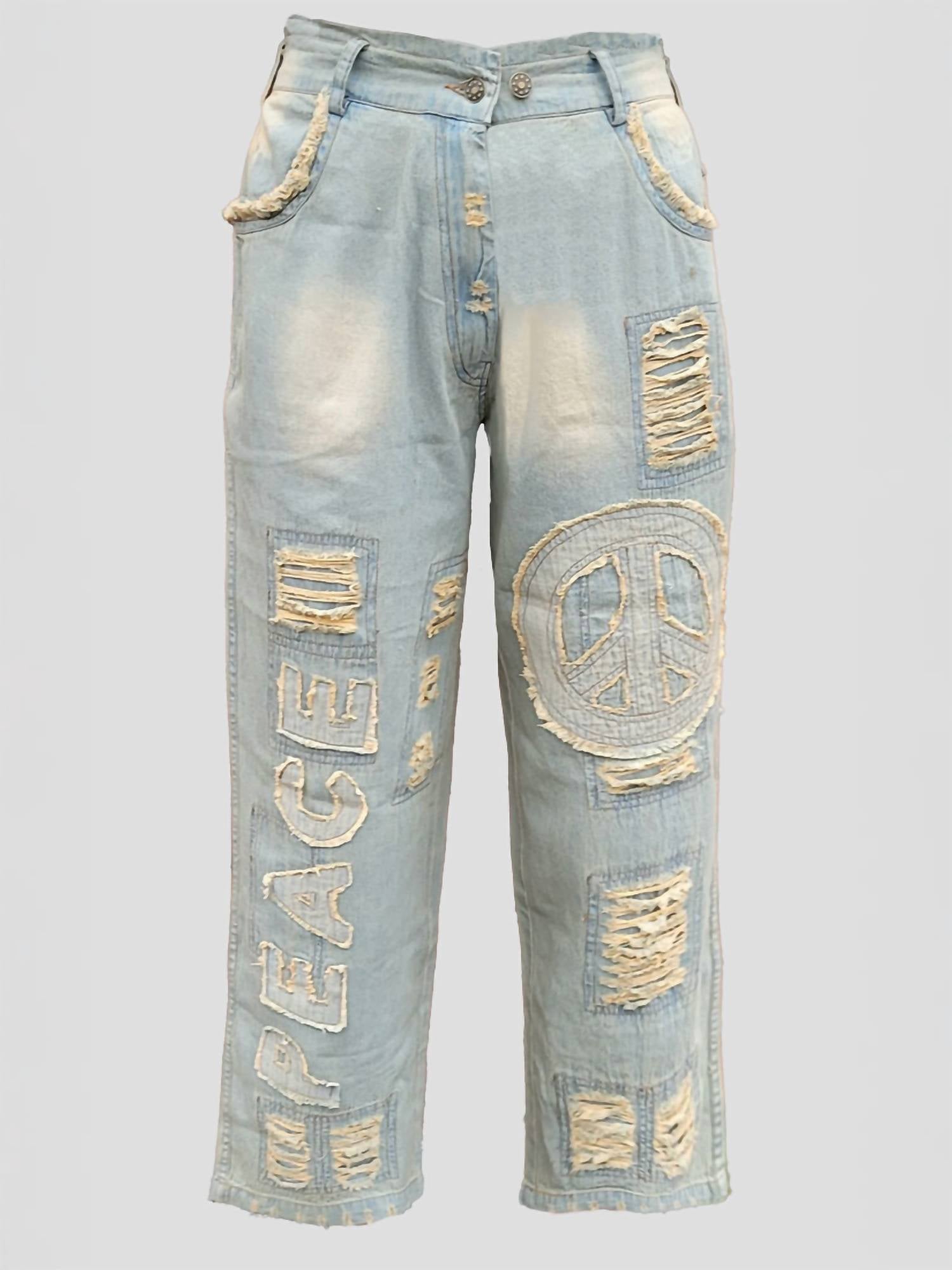 Paperlace - Peace Applique Jeans