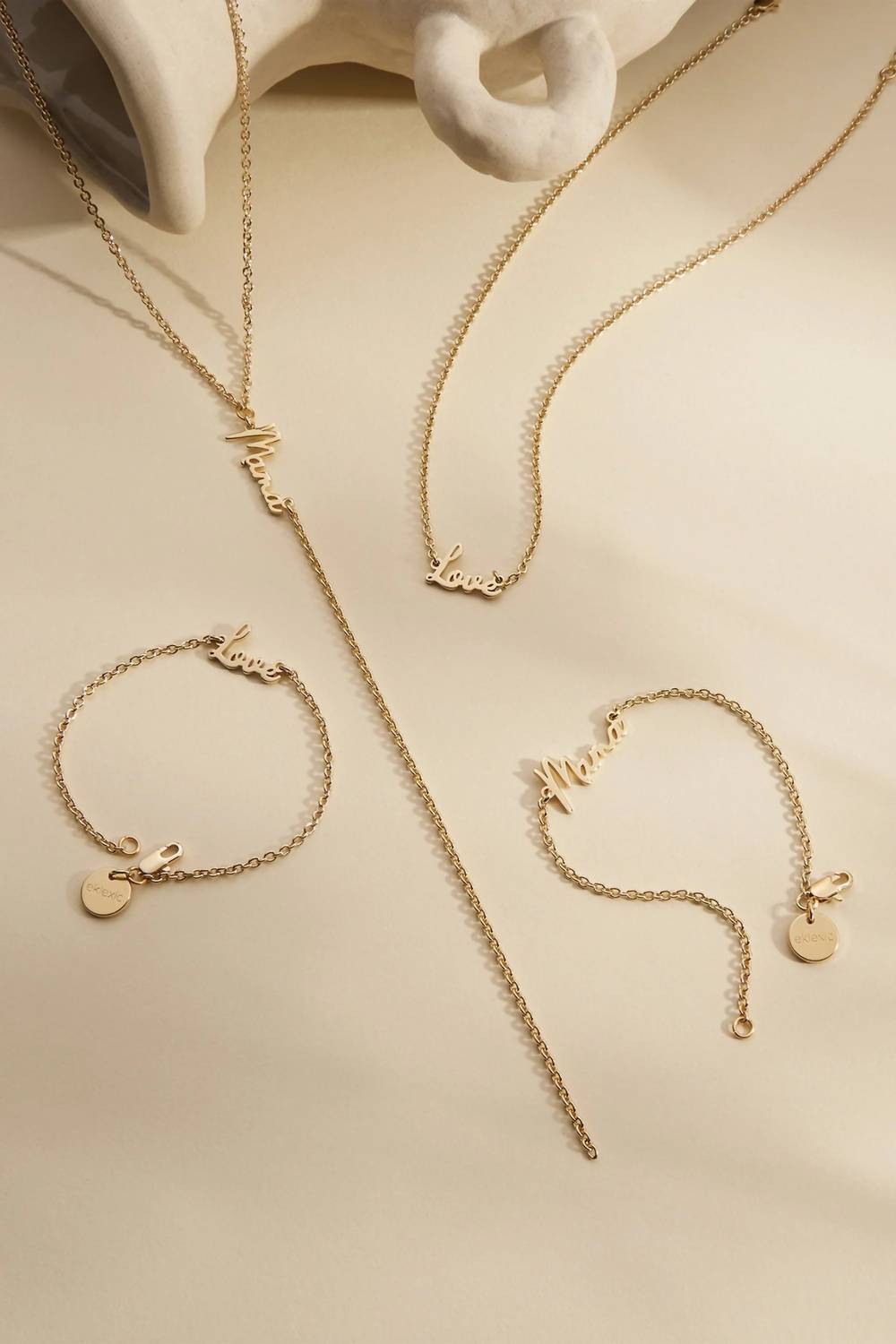 Eklexic - Women's Dainty Script Love Bracelet
